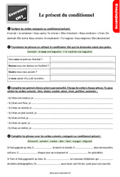 Le présent du conditionnel - Exercices, révisions avec les corrections : 7ème Harmos - PDF à imprimer