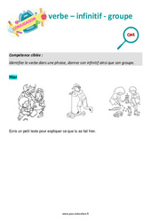 Verbe - infinitif - groupe - Séance découverte à manipuler : 6ème Harmos - PDF à imprimer