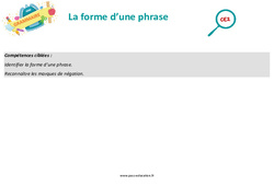 La forme d’une phrase - Séance découverte à manipuler : 5ème Harmos - PDF à imprimer