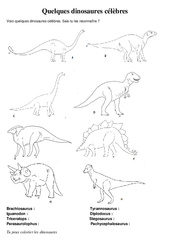 Exercices- Fiches Quelques dinosaures célèbres- Fiches Triceratops - Fiches Stegosaurus, Parasaurolophus, Pachycephalosaurus, Diplodocus, Tyrannosaurus,Iguanodon, Brachiosaurus : 7ème Harmos - PDF à imprimer