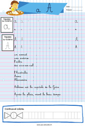 Fichier d'écriture - Apprendre à écrire l'alphabet en cursive : 5ème, 6ème, 7ème Harmos - PDF à imprimer