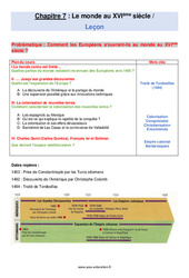 Le monde au XVIème siècle - Séquence complète : 9eme Harmos - PDF à imprimer