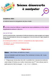 Conjuguer au futur simple - Séance découverte à manipuler : 7ème Harmos - PDF à imprimer