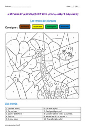 Types de phrases - Coloriage magique : 4ème Harmos - PDF à imprimer
