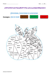 Synonymes, homonymes et antonymes - Coloriage magique : 6ème Harmos - PDF à imprimer