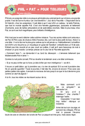 Phil + Pat = pour toujours - Récit : 4ème, 5ème Harmos - PDF à imprimer