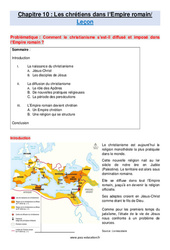 Les chrétiens dans l’Empire romain - Cours : 8ème Harmos - PDF à imprimer