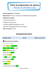 Le son [z] - Phonologie - Séquence - Fiche de préparation : 4ème Harmos - PDF à imprimer