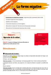 La forme négative - Séquence - Fiche de préparation : 5ème, 6ème Harmos - PDF à imprimer