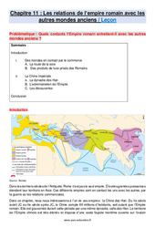 Les relations de l’empire romain avec les autres mondes anciens - Cours : 8ème Harmos - PDF à imprimer