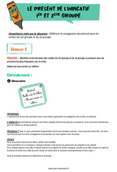 Le présent de l’indicatif 1er ème groupe - Séquence - Fiche de préparation : 6ème Harmos - PDF à imprimer