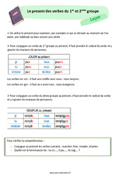 Leçon sur le présent de l’indicatif 1er ème groupe : 6ème Harmos - PDF gratuit à imprimer