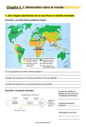 L’alimentation dans le monde - Exercices avec les corrigés : 9eme Harmos - PDF à imprimer