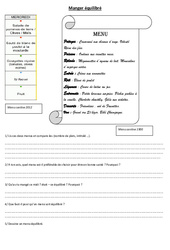 Manger équilibré - Exercices - Sciences : 5ème, 6ème, 7ème Harmos - PDF à imprimer