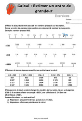 Estimer un ordre de grandeur - Exercices, révisions  avec les corrigés : 6ème Harmos - PDF à imprimer