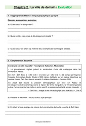 La ville de demain - Examen Evaluation avec les corrections : 8ème Harmos - PDF à imprimer