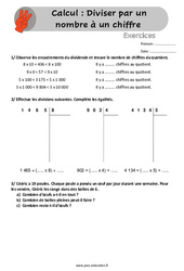 Diviser par un nombre à un chiffre - Exercices, révisions  avec les corrigés : 6ème, 7ème Harmos - PDF à imprimer