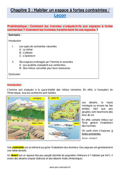 Habiter un espace à fortes contraintes - Cours : 8ème Harmos - PDF à imprimer