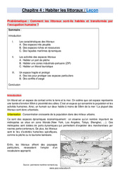 Habiter les littoraux - Cours : 8ème Harmos - PDF à imprimer