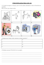 L'électricité au quotidien - Exercices - Sciences : 5ème, 6ème, 7ème Harmos - PDF à imprimer