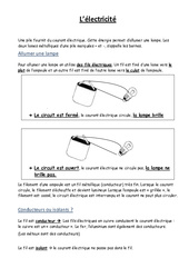 Electricité - Cours, Leçon - Sciences : 5ème, 6ème, 7ème Harmos - PDF gratuit à imprimer