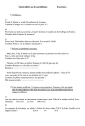 Généralités sur les problèmes - Problèmes - Exercices -   1 : 5ème Harmos - PDF à imprimer