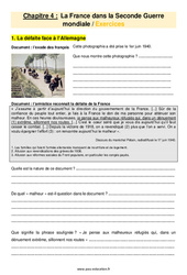 La France dans la Seconde Guerre mondiale - Exercices avec les corrigés : 11ème Harmos - PDF à imprimer