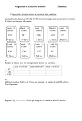 Organiser et traiter des données - Problèmes - Exercices -    1 : 5ème Harmos - PDF à imprimer