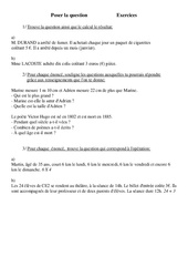 Poser la question - Problèmes - Exercices -   2 : 5ème Harmos - PDF à imprimer