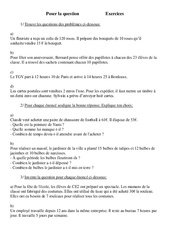 Poser la question - Problèmes - Exercices -   1 : 5ème Harmos - PDF à imprimer