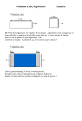 Problèmes d'aire, de périmètre - Exercices -    2 : 5ème Harmos - PDF à imprimer