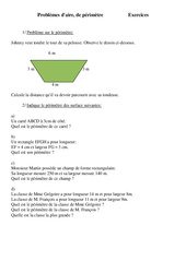 Problèmes d'aire, de périmètre - Exercices -    1 : 5ème Harmos - PDF à imprimer