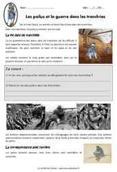 Les poilus et la guerre dans les tranchées - Exercices : 7ème Harmos - PDF à imprimer