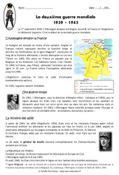 2ème guerre mondiale 1939 - 1945 - Exercices : 7ème Harmos - PDF à imprimer