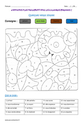 Temps simples - Coloriage magique : 6ème Harmos - PDF à imprimer