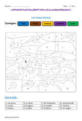 Champs lexicaux - Coloriage magique : 5ème Harmos - PDF à imprimer