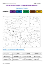 Nature d’un mot - Coloriage magique : 7ème Harmos - PDF à imprimer