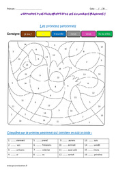 Pronoms - Coloriage magique : 4ème Harmos - PDF à imprimer