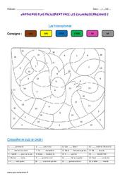 Homophones - Coloriage magique : 6ème Harmos - PDF à imprimer