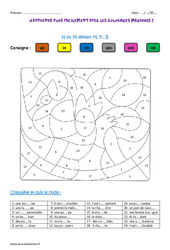 N ou M devant M, P , B - Coloriage magique : 5ème, 6ème Harmos - PDF à imprimer