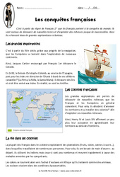 Conquêtes françaises - Exercices : 6ème Harmos - PDF à imprimer