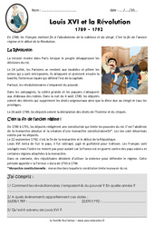 Louis XVI et la révolution - Exercices : 6ème Harmos - PDF à imprimer