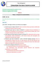 Communiquer d’un bout à l’autre du monde - Fiche de préparation - Séquence  : 7ème Harmos - PDF à imprimer