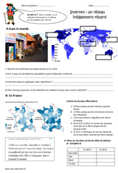 Internet - Fiches un réseau inégalement réparti - Exercices : 7ème Harmos - PDF à imprimer