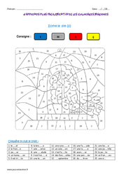 Le son s - Coloriage magique : 4ème Harmos - PDF à imprimer