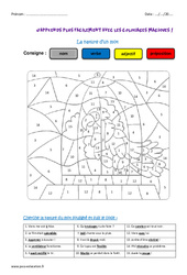 Nature d’un mot - Coloriage magique : 6ème Harmos - PDF à imprimer