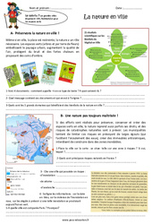 La nature en ville - Exercices : 7ème Harmos - PDF à imprimer