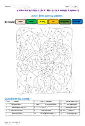 Avoir, être, aller au présent - Coloriage magique : 4ème Harmos - PDF à imprimer