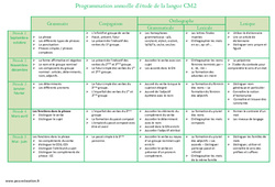 Etude de la langue - Programmation annuelle : 7ème Harmos - PDF à imprimer