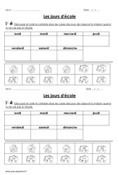 Les jours d'école - Exercices : 3eme Harmos - PDF à imprimer